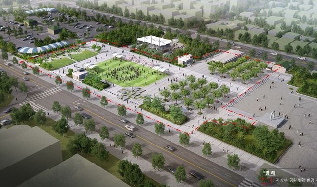 중앙근린공원 지하공영주차장 상부조감도