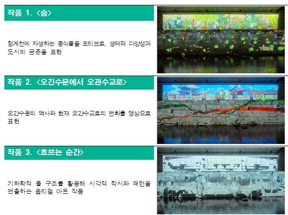 오간수교 하부 미디어파사드 3점