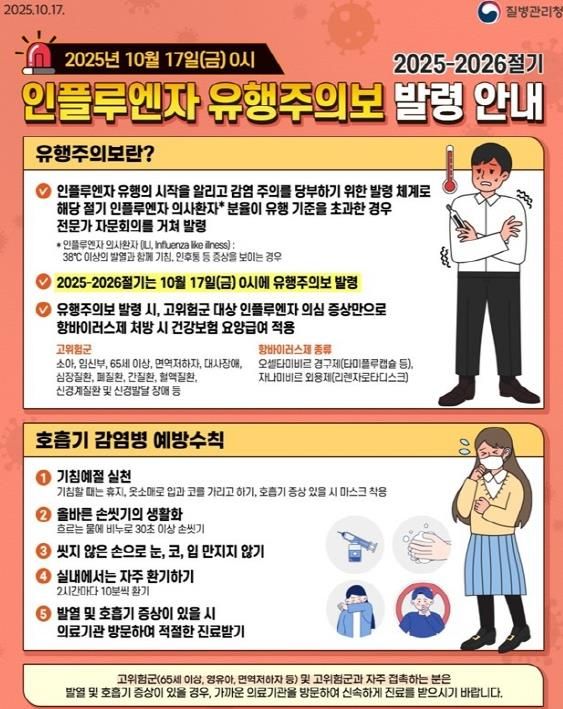 정읍시, 60세 이상·장애인까지 독감 무료접종 확대…“유행 전 접종 서둘러야”