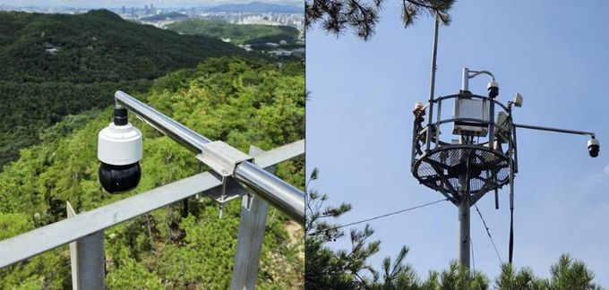 관악산 장군봉과 모자봉에 설치된 CCTV(통신중계기)