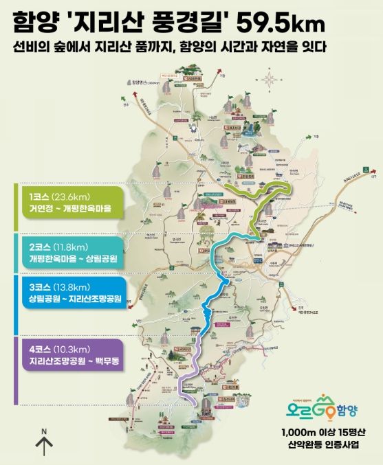 함양 '지리산풍경길' 안내도