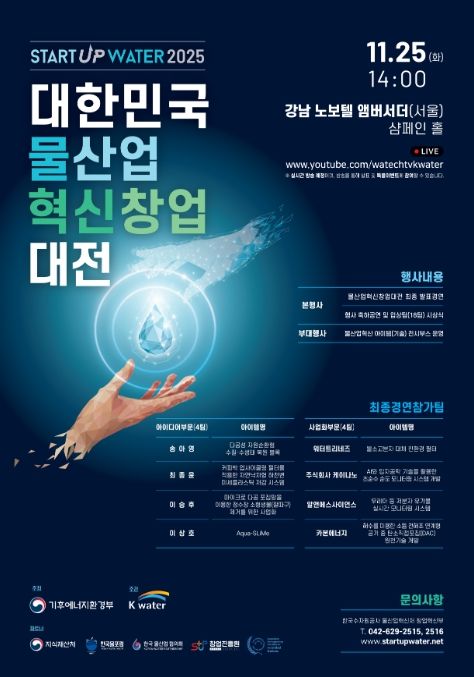 '대한민국 물산업 혁신 창업대전' 포스터