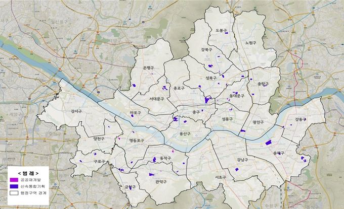 토지거래허가구역 재지정, 재지정 및 조정 위치