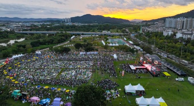 지난 9월 황룡친수공원에서 열린 제3회 광산뮤직ON페스티벌 행사장 전경