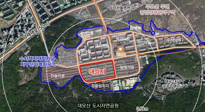 위치도 (강남구 일원동 734번지 일원)