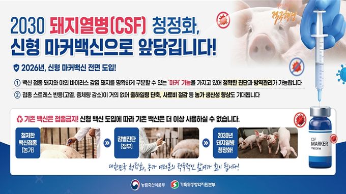 돼지열병 마커백신 접종 홍보물