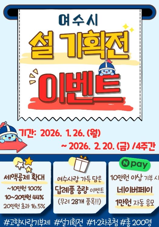 ‘고향사랑기부제 설 명절 특별 이벤트’ 포스터