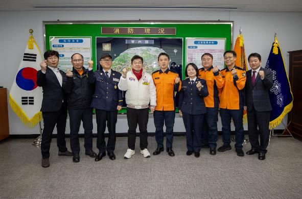 27일 동대문소방서를 방문한 이필형 동대문구청장