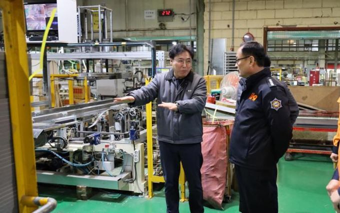 이도형 영동소방서장, 에넥스 황간공장 화재예방 현장행정 방문