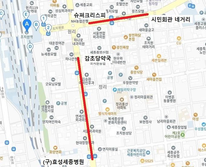 2026년 설 명절 전통시장 유예 위치도