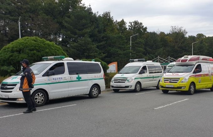 금산군 지역 구급차들