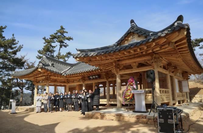 지난 30일 개최된 제승루ㆍ안흥지관 현판식 모습.