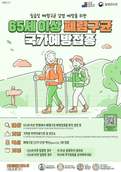 김제시, 3월까지 폐렴구균 예방접종 집중기간 운영