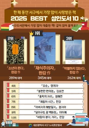 2025 대전 서구 도서 대출 순위 홍보물 포스터(성인)