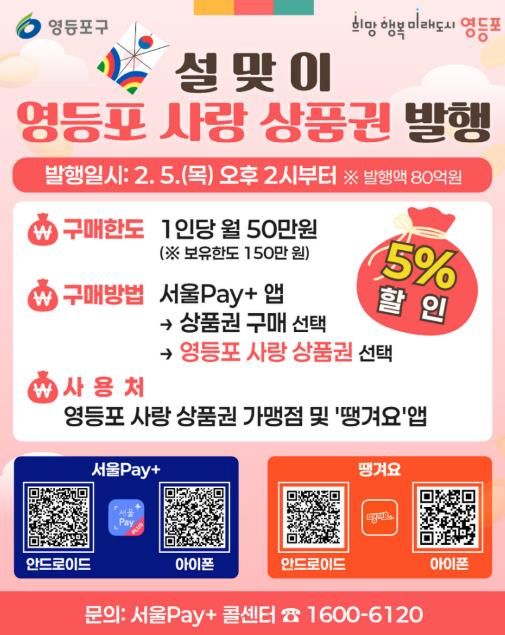 영등포 사랑상품권 발행 안내 포스터