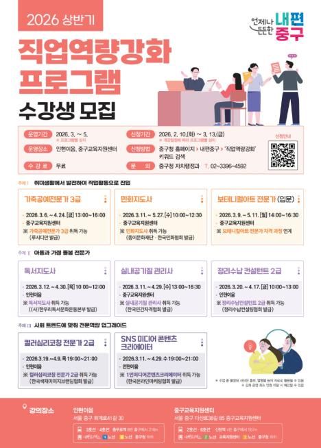 2026년 상반기 직업역량강화 프로그램 포스터