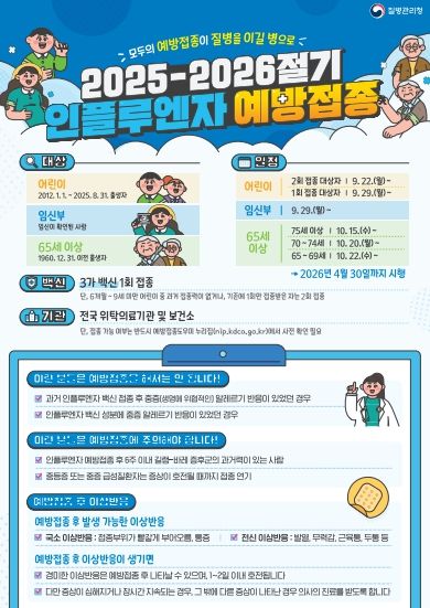 전북특별자치도, 독감 무료 예방접종 4월 30일까지 시행