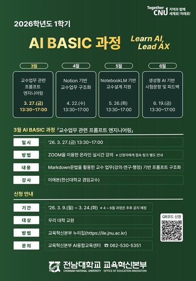 전 교원 대상 ‘AI BASIC 과정’ 운영