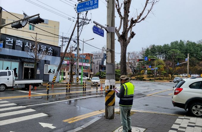 주소정보 안내시설물 조사 모습