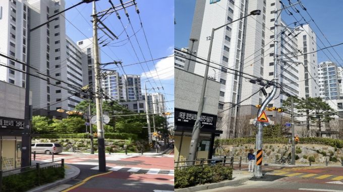 신정3동 호반써밋목동아파트 앞 사거리 이설 전·후 모습