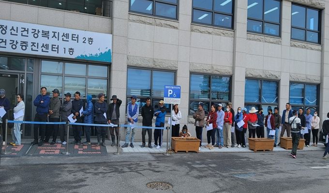 접수 대기중인 모습