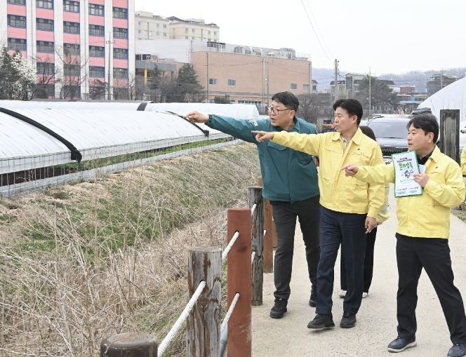 오쇠천 일원 불법 점용시설 현장점검 모습