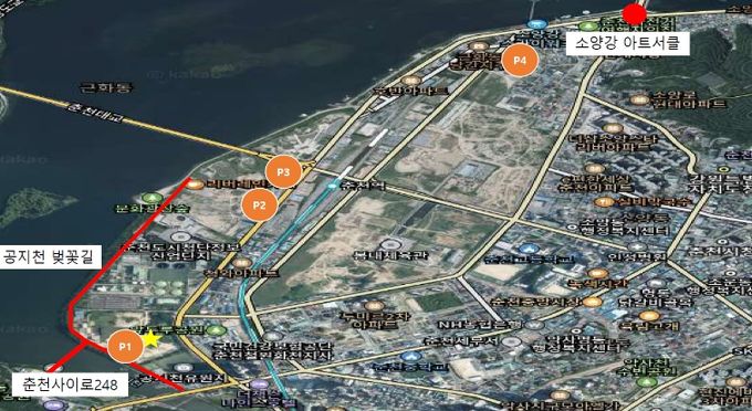 주차장 위치 안내도.