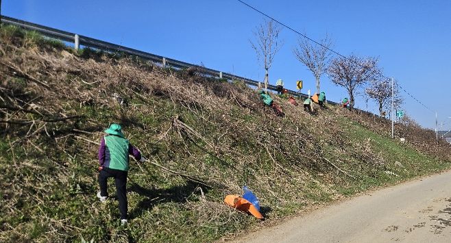 홍성군 갈산면 남·여 새마을 지도자 새봄맞이 환경정화 펼쳐