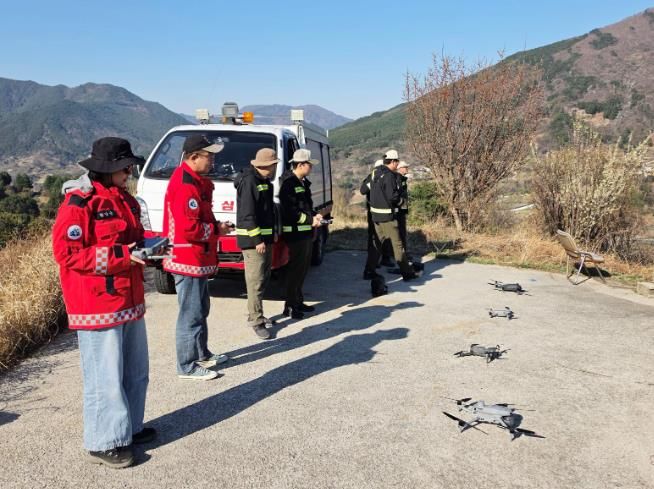 함양군, 유관기관 합동 산불 드론 순찰 실시