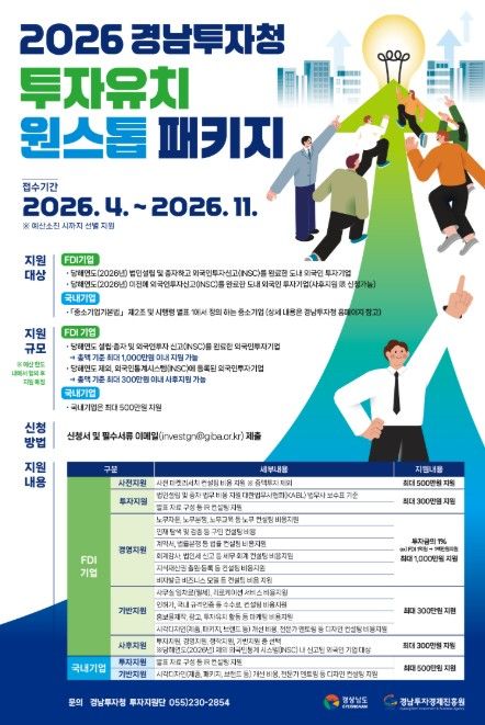‘2026년 투자유치 원스톱 패키지’ 포스터